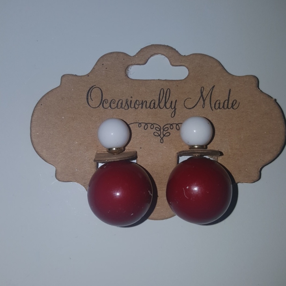 ▶️4 for $15◀️red and white earrings